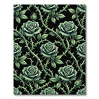 Gothic Emerald Rose Thorne Trellis Rug