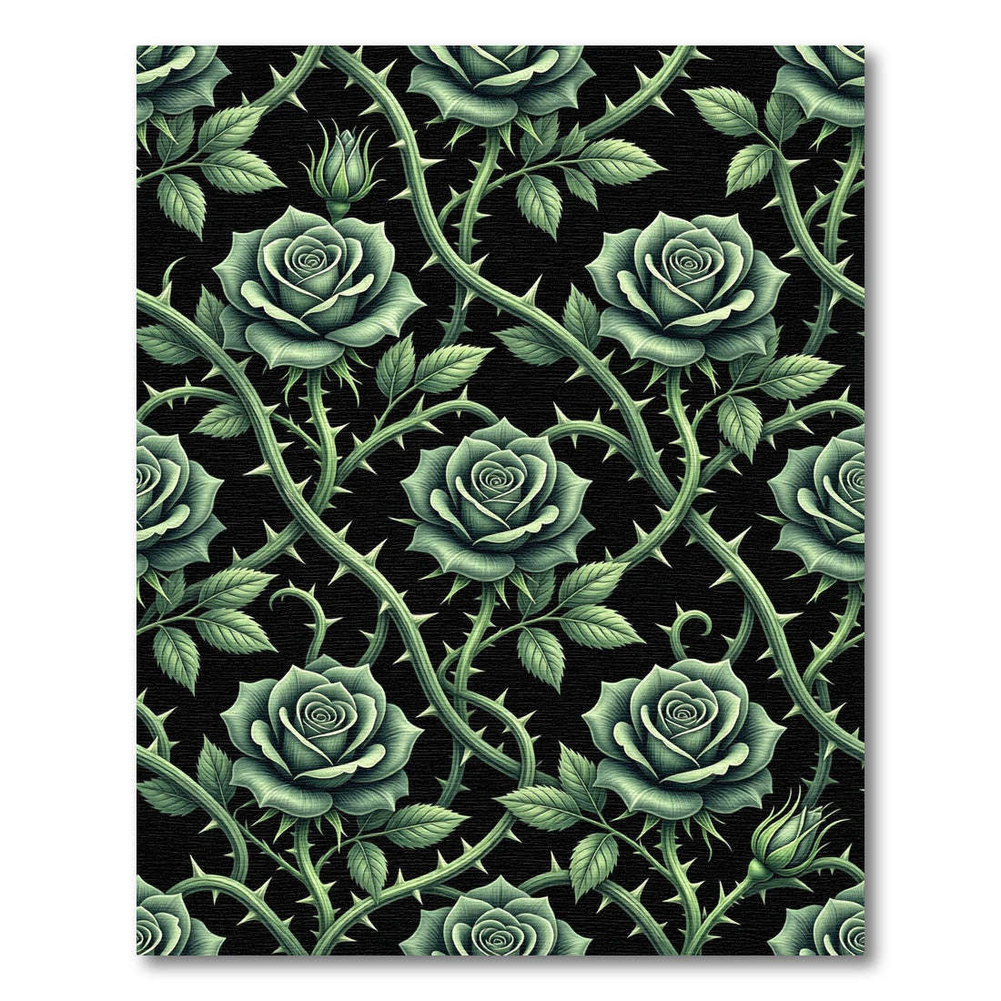 Gothic Emerald Rose Thorne Trellis Rug