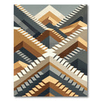 Geometric Escher Staircase Terracotta Rug