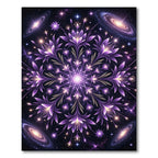 Purple Floral Galaxy Mandala Rug