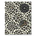 Beige Leopard Spots Charcoal Abstract Floral Rug