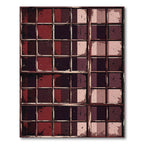 Dark Burgundy Grid Windowpane Abstract Rug