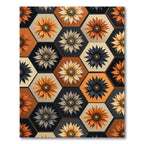 Geometric Hexagon Flower Autumn Honey Rug