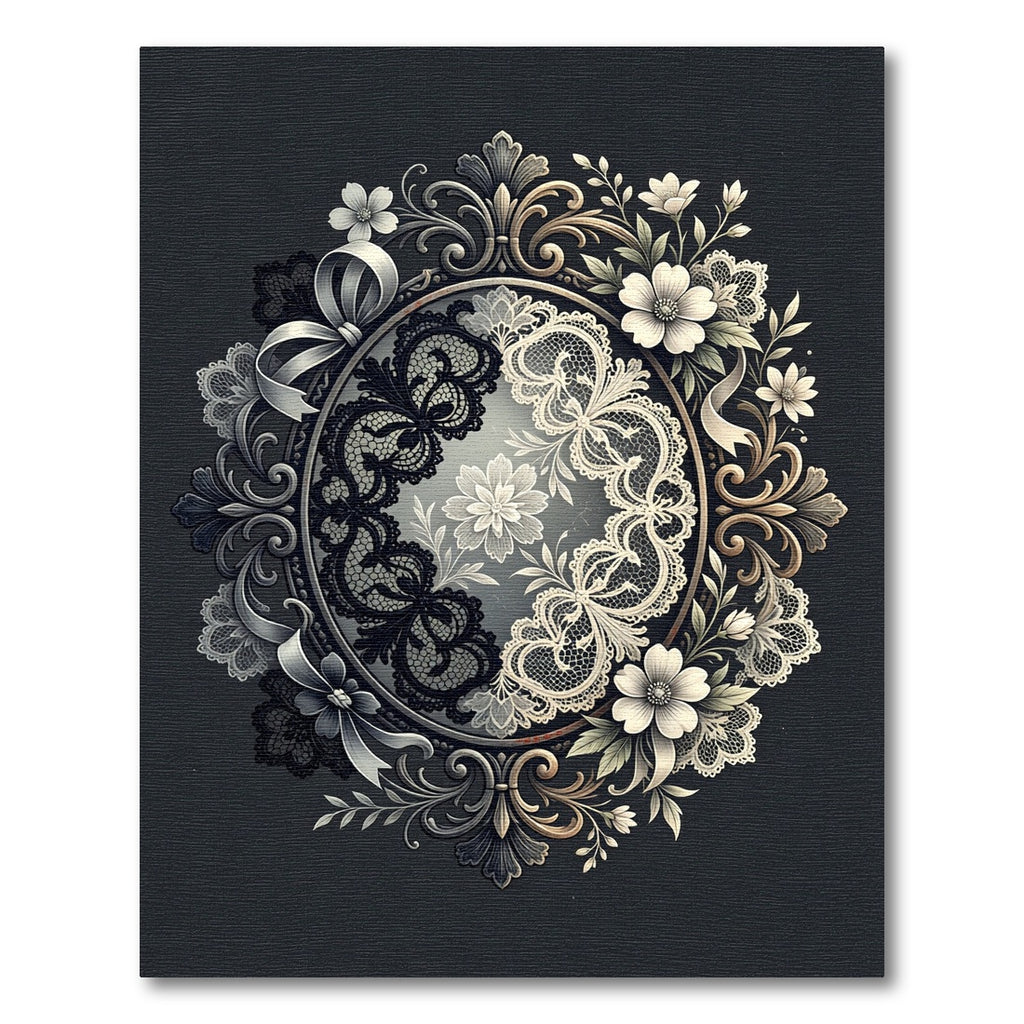 Ornate Lace Floral Medallion Oval Rug