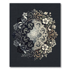 Ornate Lace Floral Medallion Oval Rug