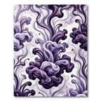 Elegant Deep Purple Abstract Fluid Swirls Rug