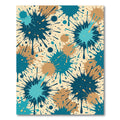 Aqua Teal Blue Splatter Explosion Rug