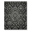 Elegant Monochrome Baroque Floral Damask Rug