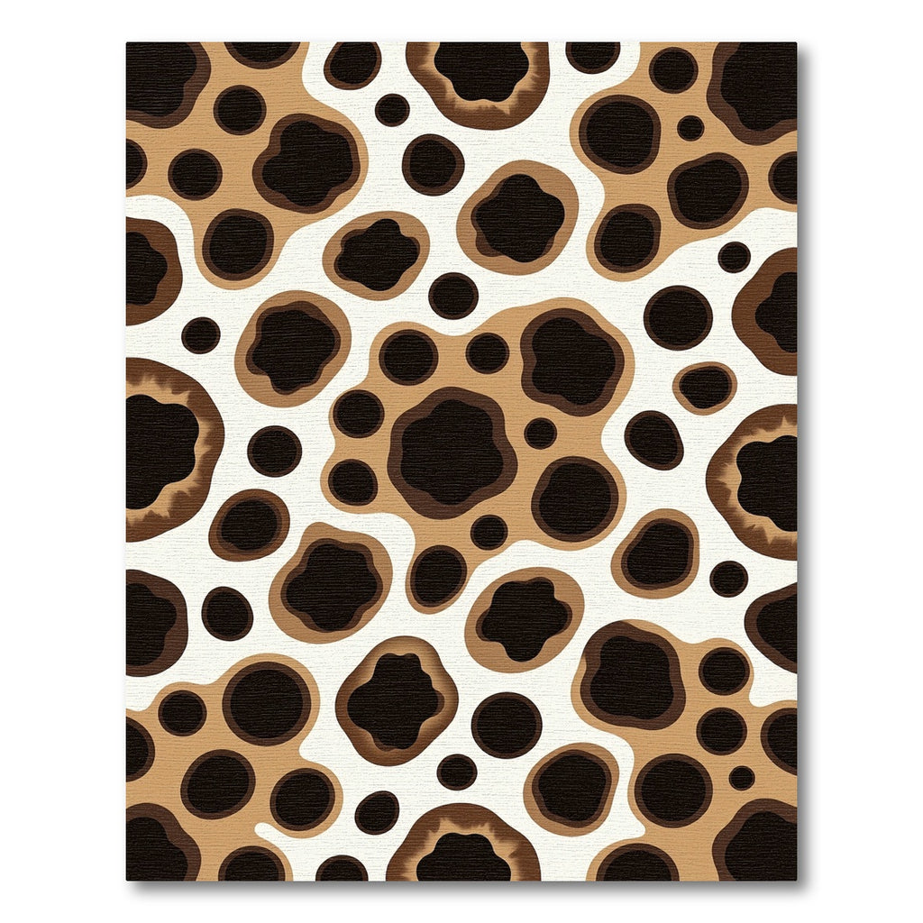 Brown and White Organic Spots Rug
