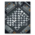 Geometric Houndstooth Metallic Chrome Rug