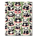 Cute Panda and Bamboo Forest Illustration Rug