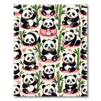Cute Panda and Bamboo Forest Illustration Rug