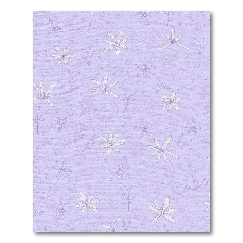 Light Purple Floral Swirls Rug