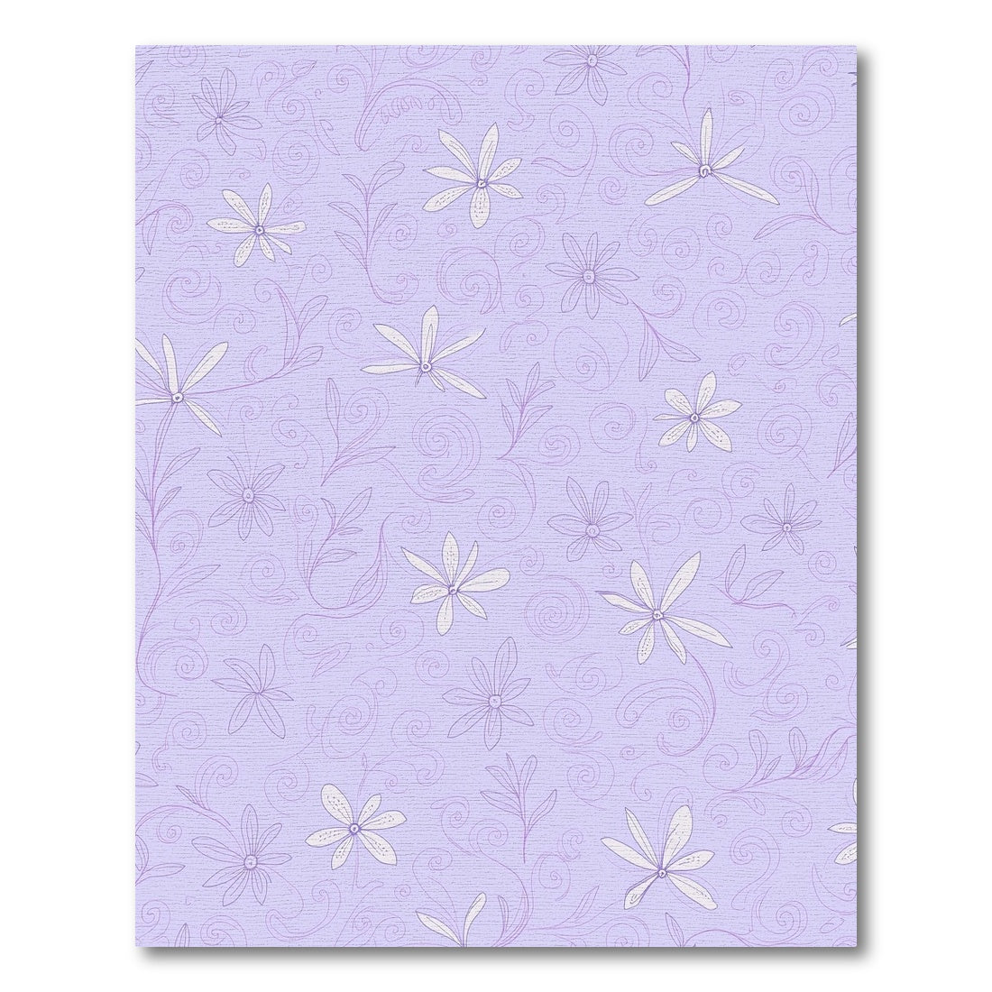 Light Purple Floral Swirls Rug