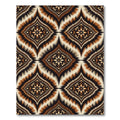 Brown Beige Black Tribal Medallion Rug