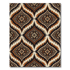 Brown Beige Black Tribal Medallion Rug