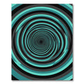 Modern Teal and Charcoal Vortex Swirl Rug