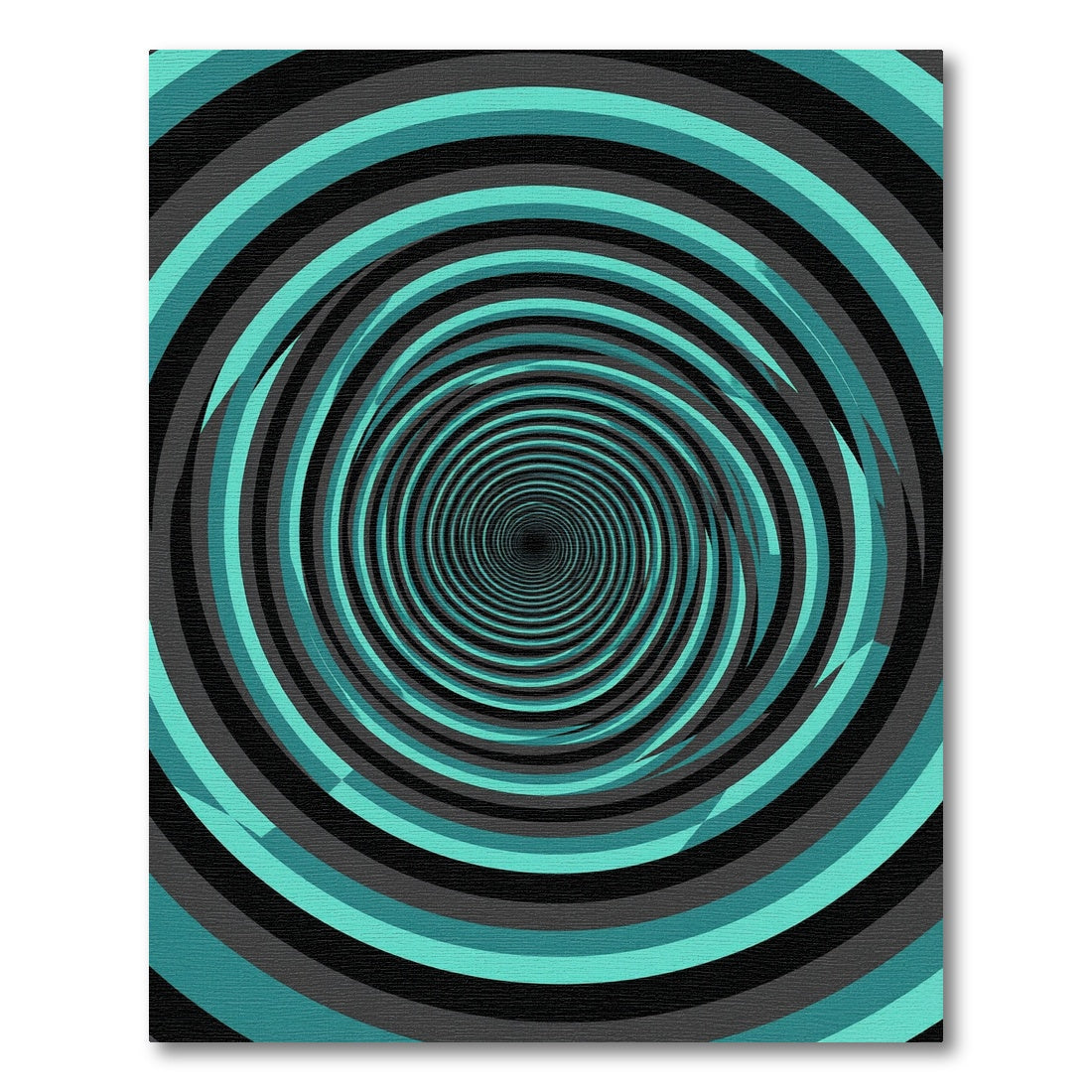 Modern Teal and Charcoal Vortex Swirl Rug
