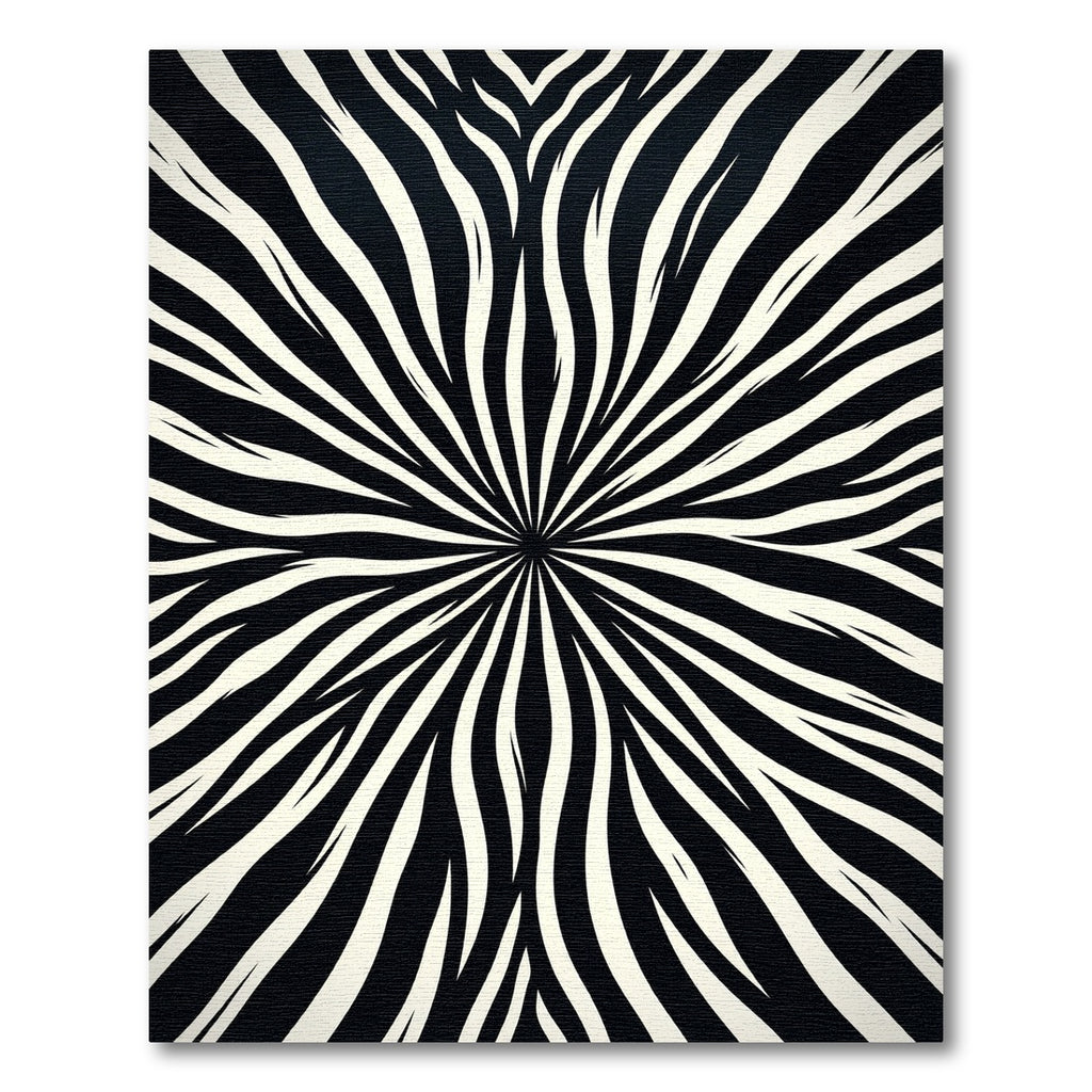 Black White Organic Sunburst Rug