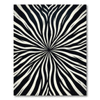 Black White Organic Sunburst Rug