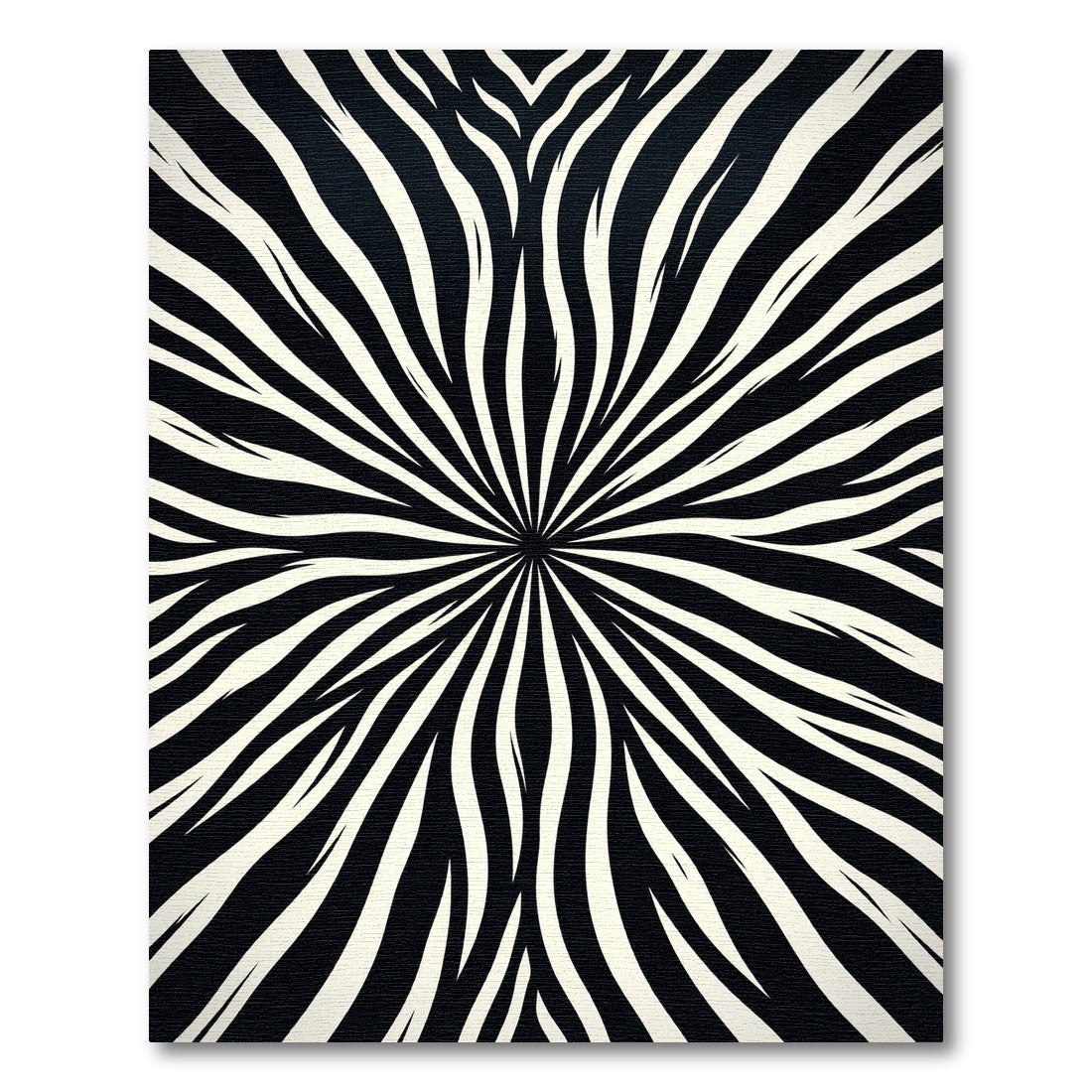 Black White Organic Sunburst Rug