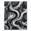 Monochrome Abstract Fluid Ink Swirls Rug