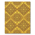 Gilded Ornate Floral Geometric Gold Medallion Rug