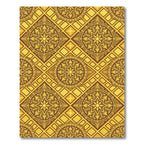 Gilded Ornate Floral Geometric Gold Medallion Rug