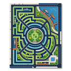 Vibrant Illustrated City Map Roadscape Rug