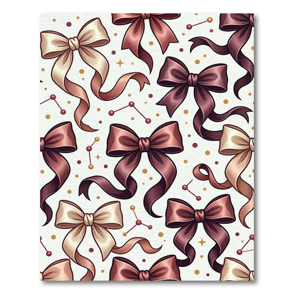 Elegant Mauve Bows with Celestial Accents Rug