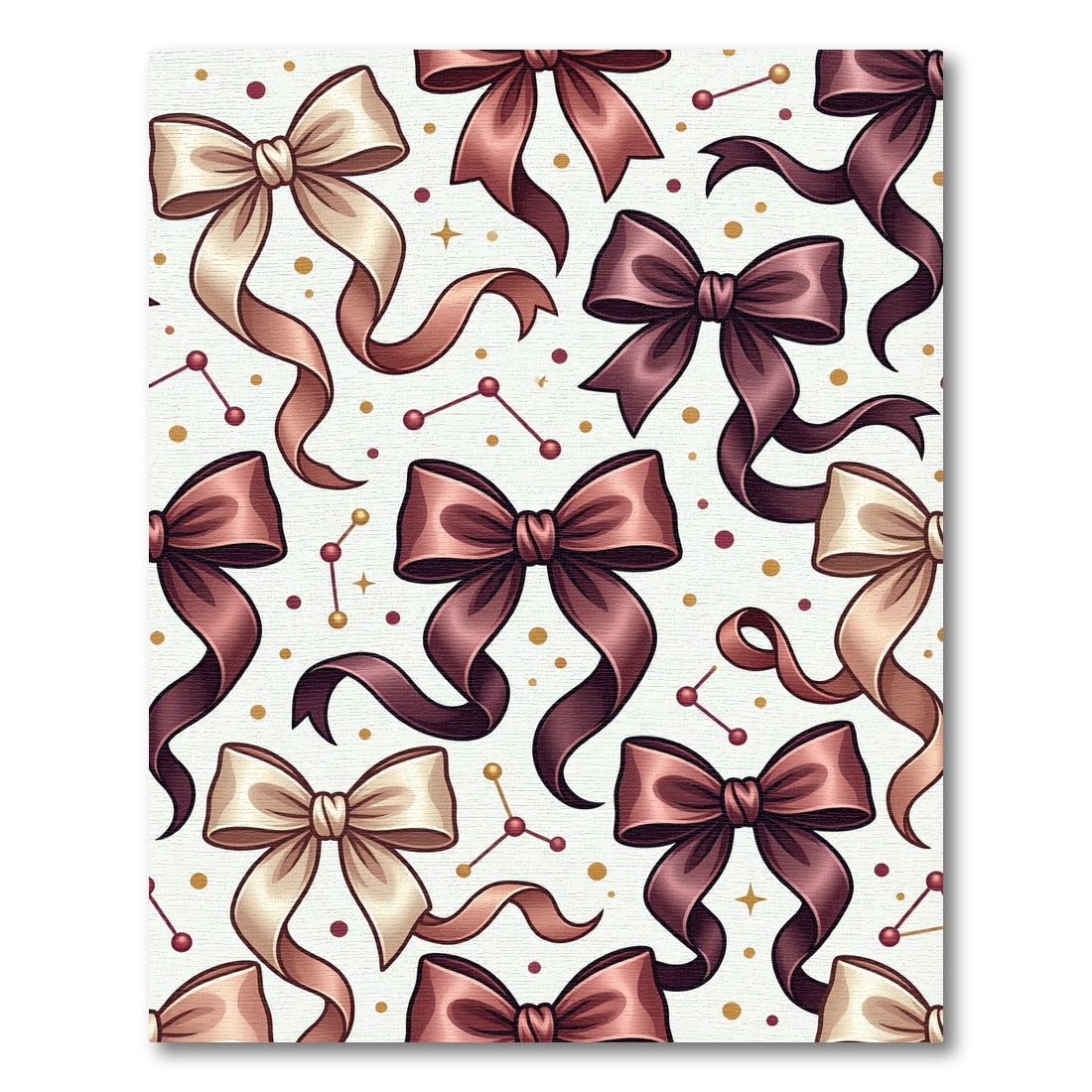 Elegant Mauve Bows with Celestial Accents Rug