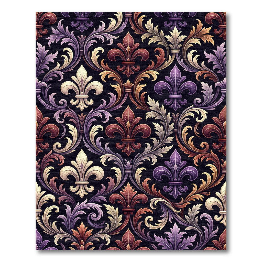 Royal Purple and Gold Fleur-de-lis Rug