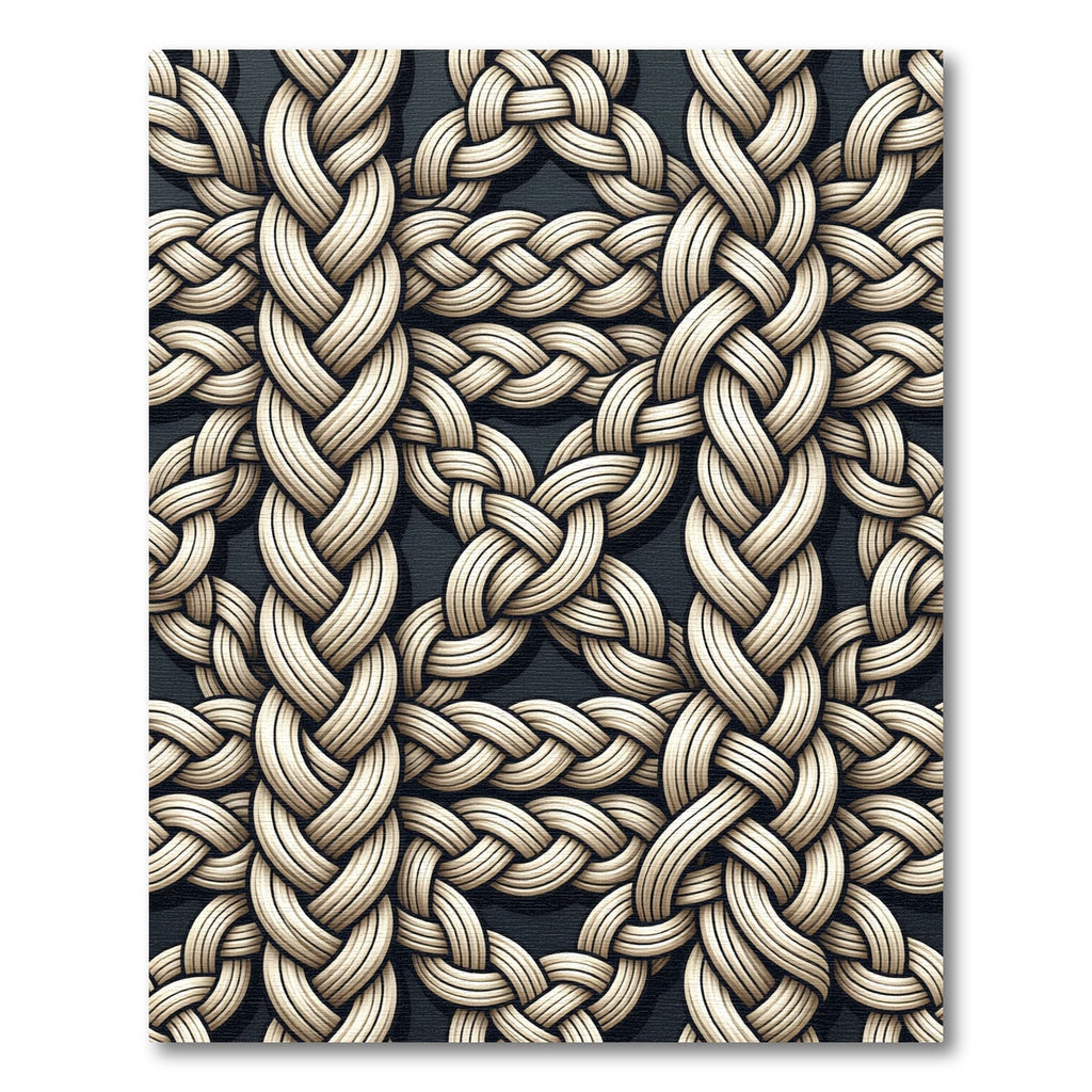 Cream Intricate Rope Weave Rug