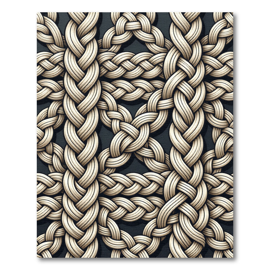 Cream Intricate Rope Weave Rug