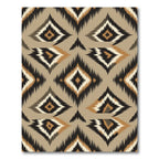 Earthy Brown Geometric Ikat Diamond Rug