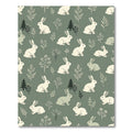 Sage Green Forest Rabbit Woodland Rug
