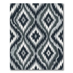 Monochrome Abstract Ikat Diamond Jacquard Rug
