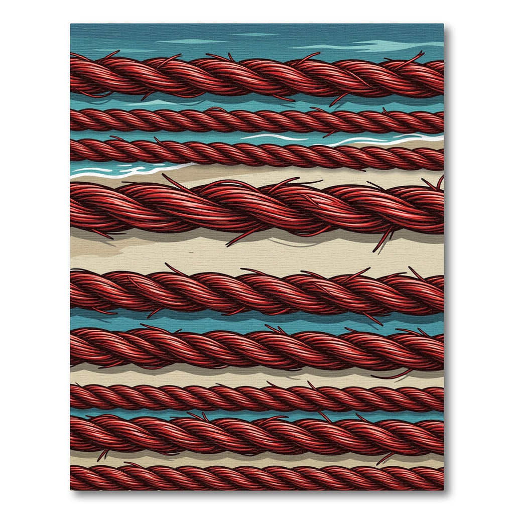 Crimson Rope Weave Horizontal Stripes Rug