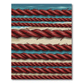 Crimson Rope Weave Horizontal Stripes Rug