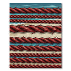 Crimson Rope Weave Horizontal Stripes Rug