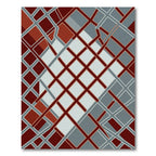 Crimson Gray Intersecting Lines Rug