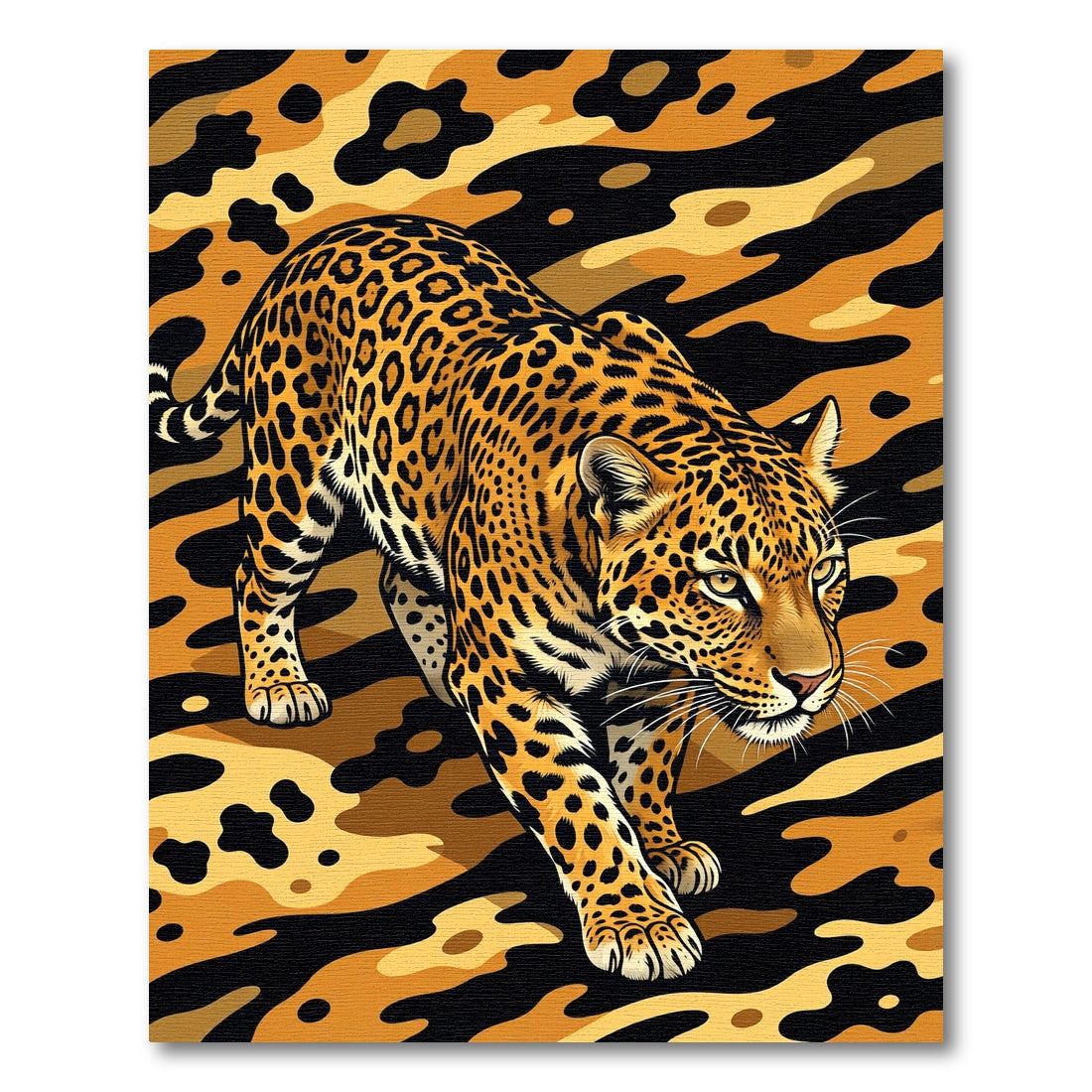 Bold Orange Leopard Animal Print Rug