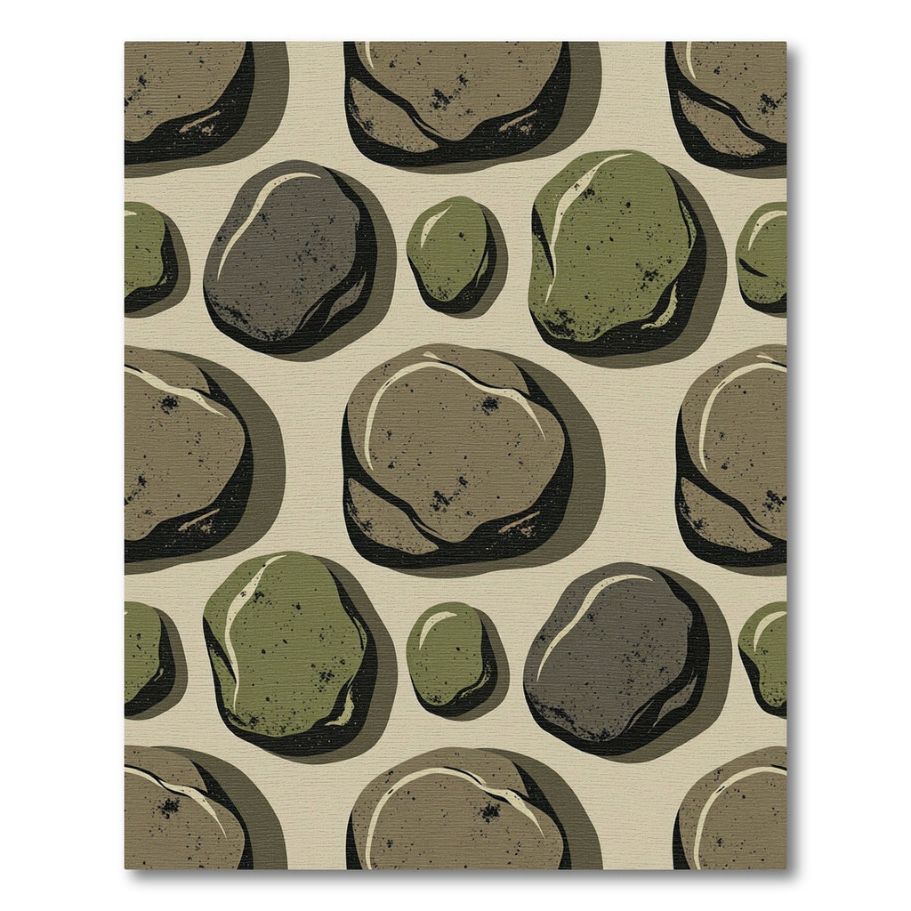 Natural Earth Tones Pebble Arrangement Rug