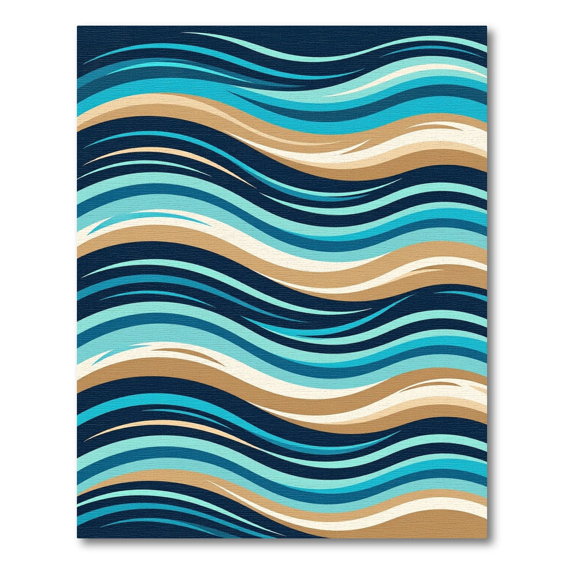 Abstract Coastal Blue Sand Wave Rug