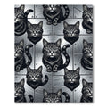 Monochromatic Tabby Cats Repeating Close-Up Rug