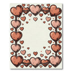 Rusty Pink Interlocking Heart Chain Border Rug