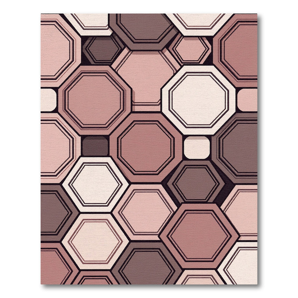 Rose Gold Geometric Octagon Cluster Rug