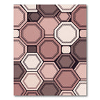 Rose Gold Geometric Octagon Cluster Rug