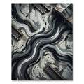 Grayscale Abstract Brushstroke Swirl Rug