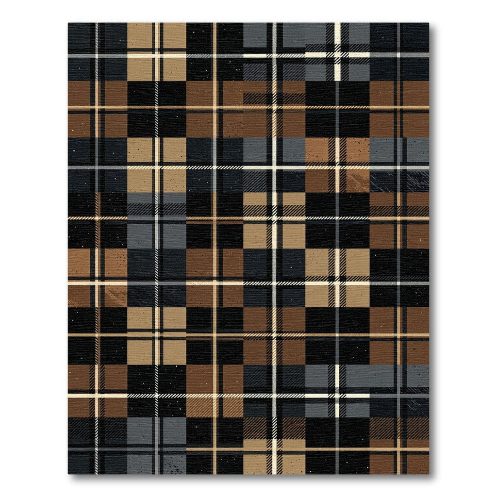 Rustic Earthy Plaid Tartan Check Rug